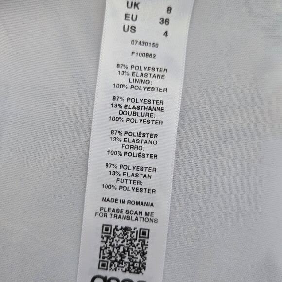 ASOS Tropical Multi Print Dress Scuba Open Back Fit Flare Tomato Girl Women 4 - Picture 13 of 14